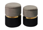 Gigi 2 Grey Velvet Storage Ottomans