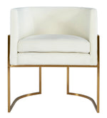 Giselle Cream Velvet/Gold Metal Arm Chair