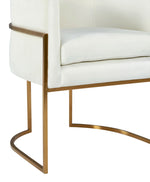 Giselle Cream Velvet/Gold Metal Arm Chair