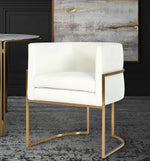 Giselle Cream Velvet/Gold Metal Arm Chair