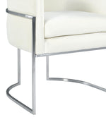 Giselle Cream Velvet/Silver Metal Arm Chair