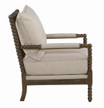 Goizane Oatmeal Linen-Like Fabric Accent Chair