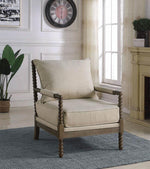 Goizane Oatmeal Linen-Like Fabric Accent Chair