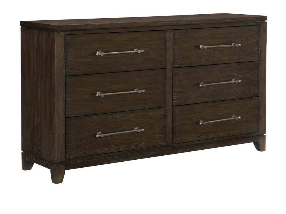 Griggs Dark Brown Wood 6-Drawer Dresser
