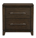 Griggs Dark Brown Wood 2-Drawer Nightstand