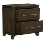 Griggs Dark Brown Wood 2-Drawer Nightstand