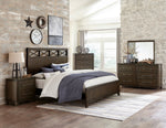 Griggs Dark Brown Wood Queen Panel Bed