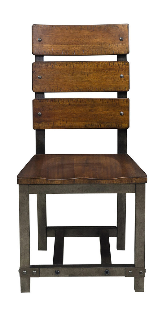 Holverson 2 Rustic Brown Wood Side Chairs
