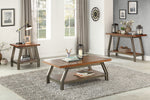 Holverson Rustic Brown Wood Cocktail Table with Shelf