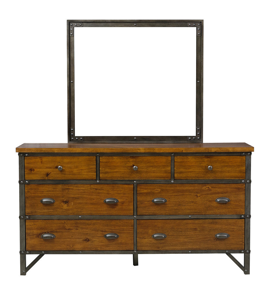 Holverson Rustic Brown Wood Dresser Mirror