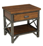 Holverson Rustic Brown Wood Nightstand with Drawer