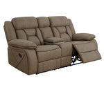 Higgins 3-Pc Tan Coated Microfiber Manual Recliner Sofa Set