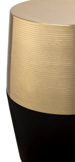 Jadra Contemporary Black & Gold Metal Stool