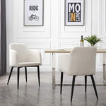 Jason 2 Beige Fabric/Metal Arm Chairs