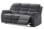 Jim 3-Pc Gray Fabric Manual Recliner Sofa Set