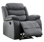 Jim 3-Pc Gray Fabric Manual Recliner Sofa Set