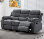 Jim Gray Fabric Manual Recliner Sofa