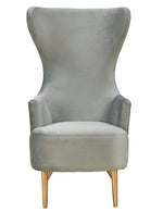 Julia Grey Velvet Wingback Accent Chair