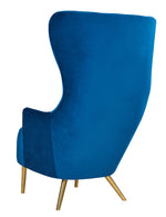 Julia Navy Velvet Wingback Accent Chair