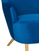 Julia Navy Velvet Wingback Accent Chair