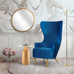 Julia Navy Velvet Wingback Accent Chair