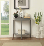 Justino Gray Wood Console Table with Bottom Shelf