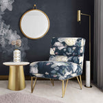 Kelly Floral Velvet Accent Chair