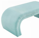 Kenya Bright Blue Velvet Waterfall Style Bench