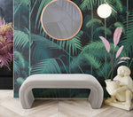 Kenya Light Grey Velvet Waterfall Style Bench