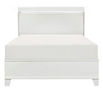 Kerren White High Gloss Wood Cal King Bed (Oversized)