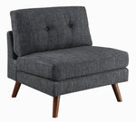 Churchill Dark Grey Woven Fabric Armless Chair