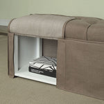 Kilrush Brown Fabric Bench with Open Shelf