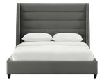 Koah Grey Velvet King Platform Bed