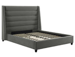 Koah Grey Velvet King Platform Bed