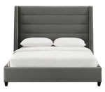 Koah Grey Velvet Queen Platform Bed