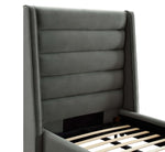 Koah Grey Velvet Twin Platform Bed