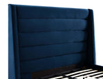 Koah Navy Velvet King Platform Bed