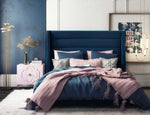 Koah Navy Velvet King Platform Bed