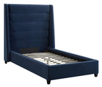 Koah Navy Velvet Twin Platform Bed