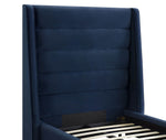 Koah Navy Velvet Twin Platform Bed