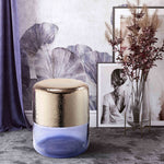 Kolla Modern Gold Metal/Purple Glass Side Table