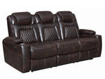 Korbach 2Pc Espresso Faux Leather 2xPower Recliner Sofa Set