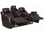 Korbach 2Pc Espresso Faux Leather 2xPower Recliner Sofa Set