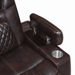 Korbach 2Pc Espresso Faux Leather 2xPower Recliner Sofa Set