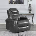 Korbach Charcoal Faux Leather 2xPower Recliner