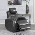 Korbach Charcoal Faux Leather 2xPower Recliner