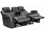 Korbach Charcoal Faux Leather 2xPower Recliner Loveseat