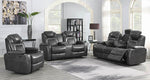 Korbach Charcoal Faux Leather 2xPower Recliner Loveseat