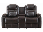 Korbach Espresso Faux Leather 2xPower Recliner Loveseat