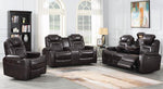 Korbach Espresso Faux Leather 2xPower Recliner Loveseat